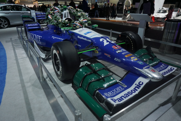 The car that won the 2017 Indy 500, driven by Takuma Sato.